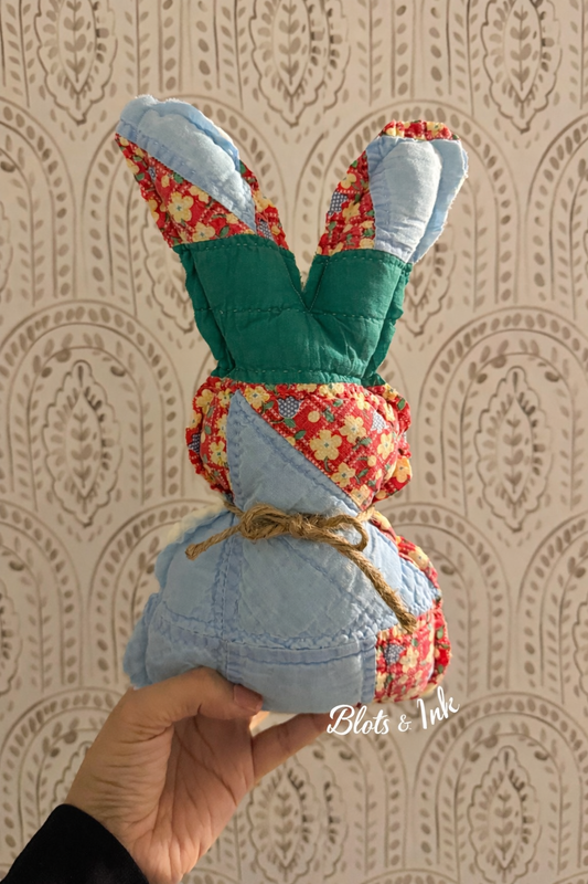 Primitive Quilted Bunny — Handmade Farmhouse Decor